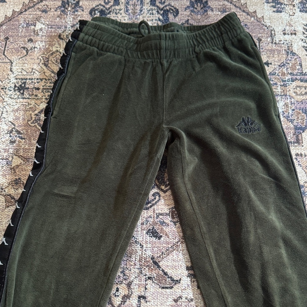 Kappa Women’s Dark Green Joggers with Black Stripe